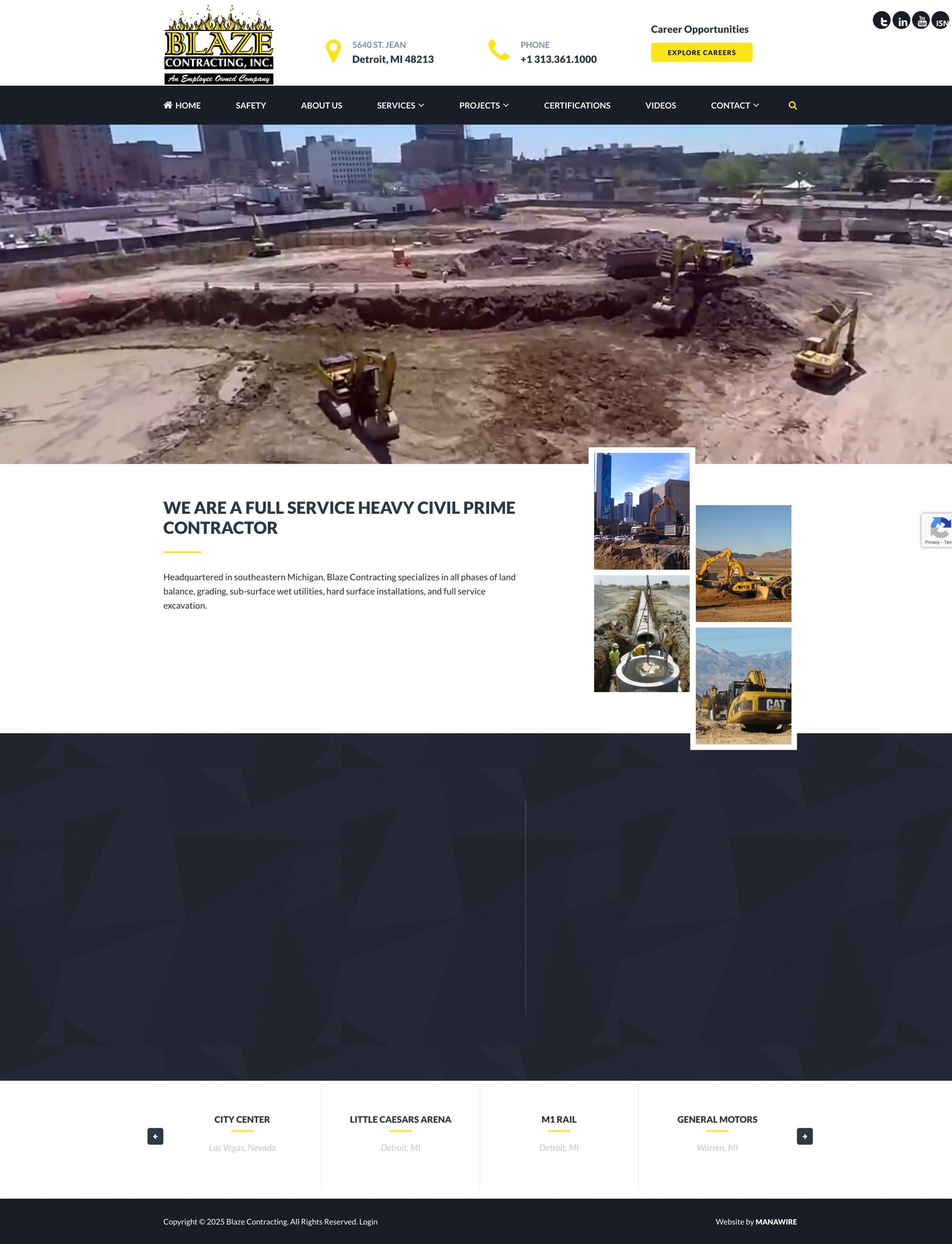 Blaze Contracting website screenshot