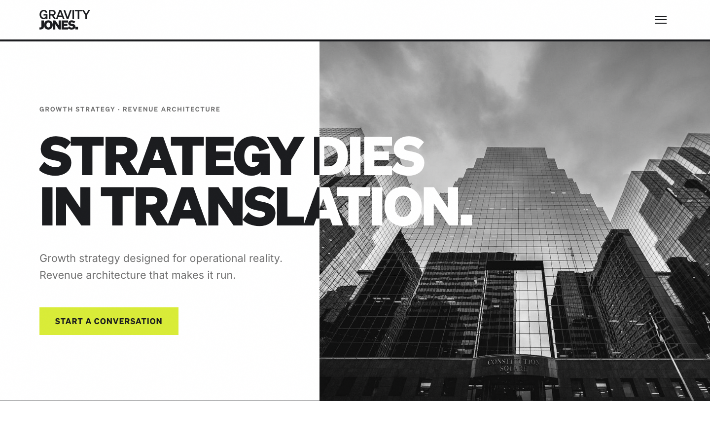 Gravity Jones website screenshot