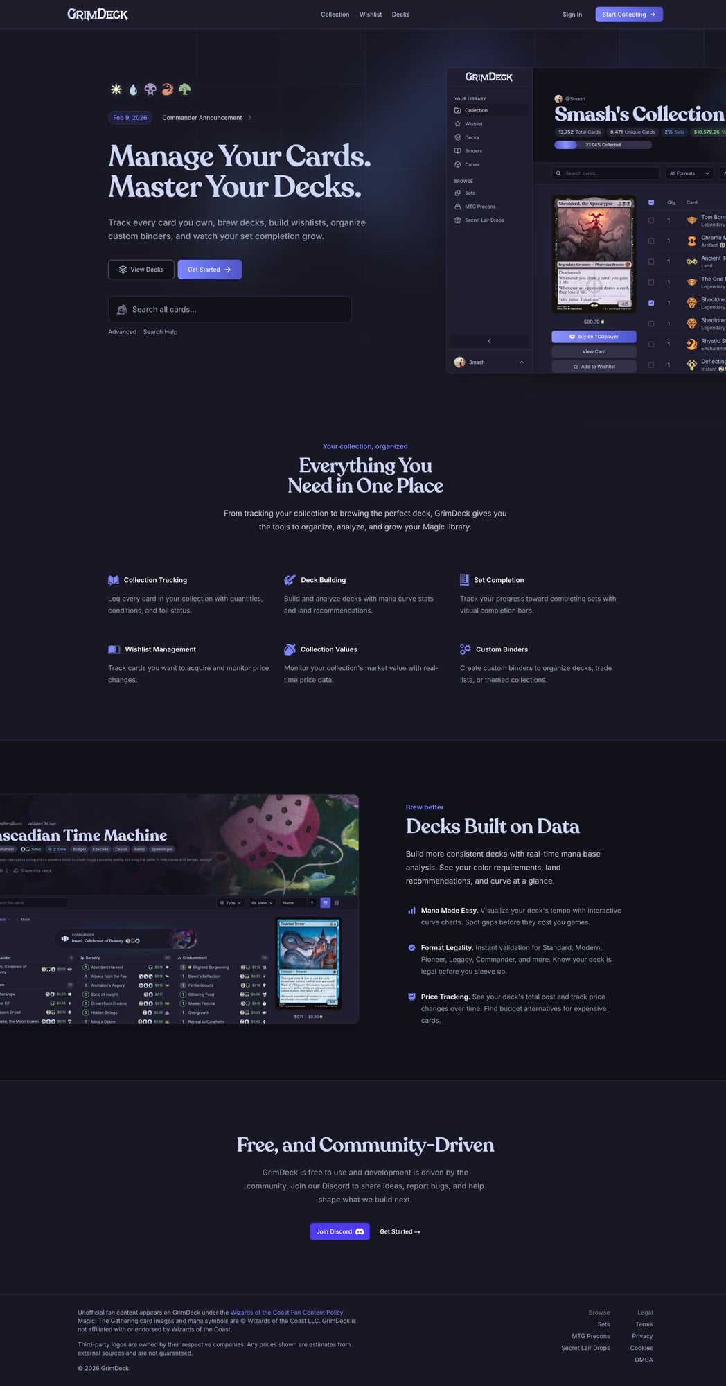 GrimDeck web application screenshot